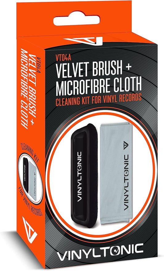 Vinyl Record Cleaning Kit - Velvet Brush And Microfibre Cloth